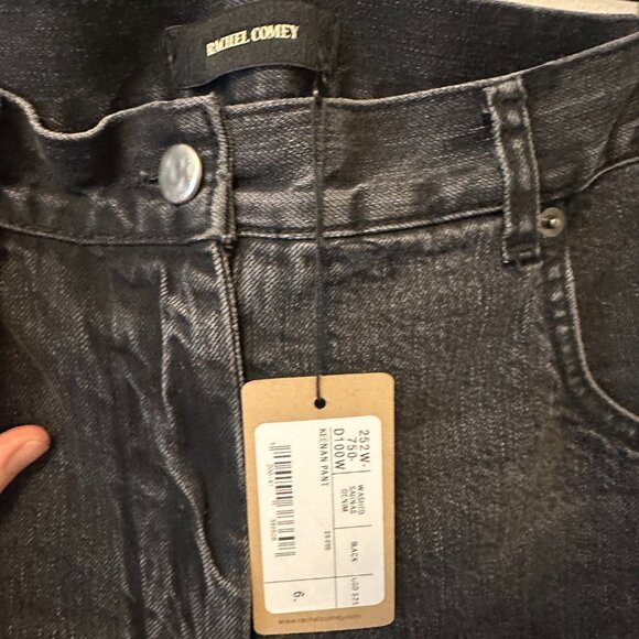 Rachel Comey Keenan Pant Washe Black Denim, Barrel Leg, High-Waist Womens Sz 6 - Picture 3 of 3